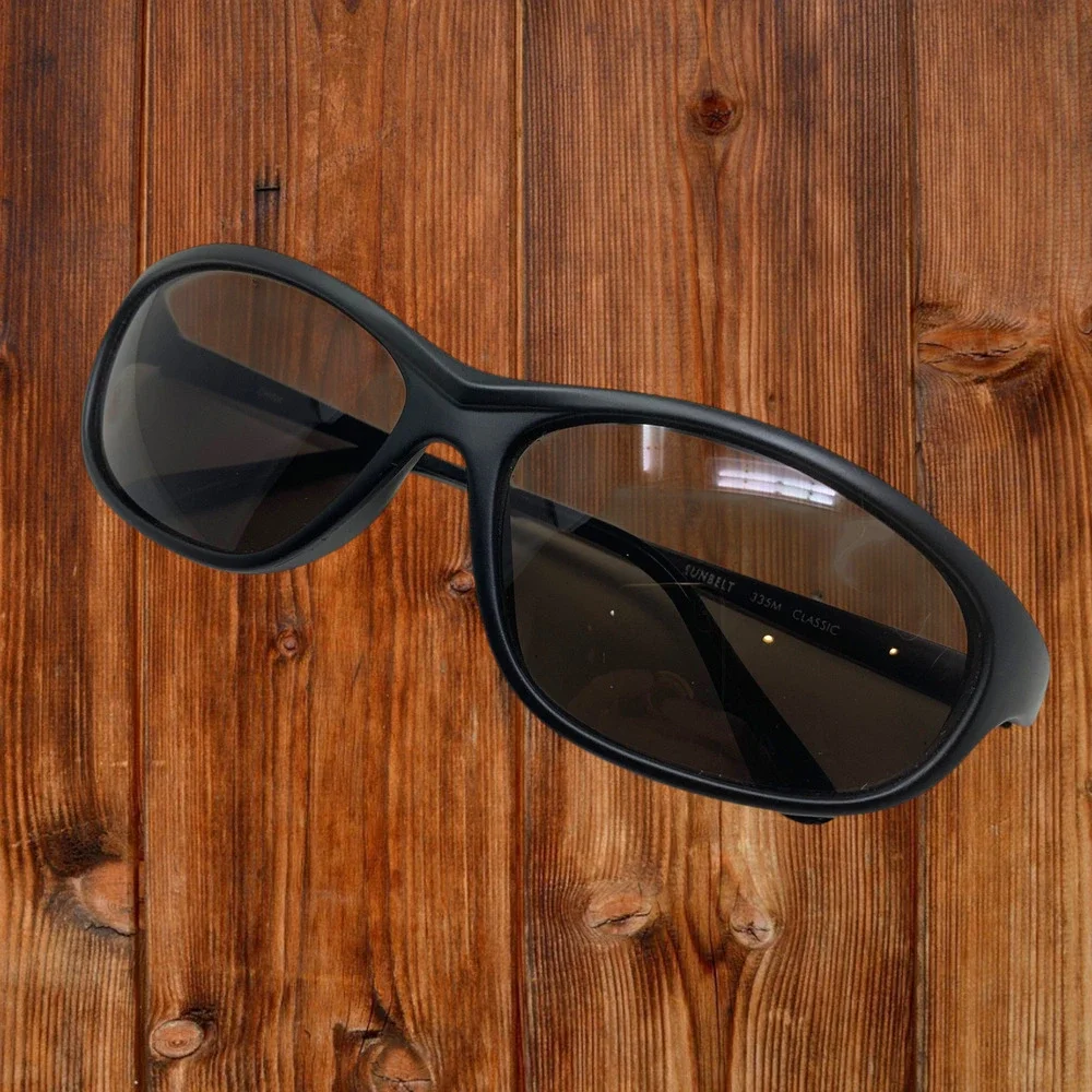 Sunbelt 335M Classic Sunglasses Black Wrap Safety Style Dark Lens Unisex